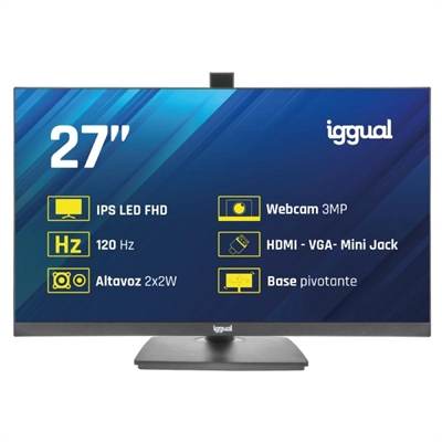 [FMOMLE0991] iggual Monitor 27" 120Hz 1ms HDMI VGA MM AA webcam