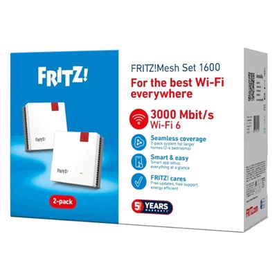 [NSWPAC0660] Fritz! Mesh WiFi Set 1600 2-pk Repeater WiFi6