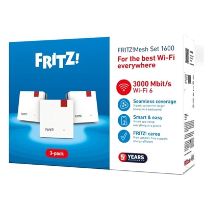[NSWPAC0659] Fritz! Mesh WiFi Set 1600 3-pk Repeater WiFi6