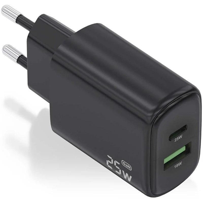 [AATCAT0496] Aisens Cargador GaN 25W USB-C PD 3.0 USB-A QC3.0