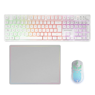 [FTRCTR0256] Mars Gaming Combo MCPWXWES GAMING 3IN1 RGB Blanco