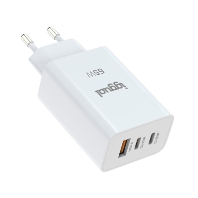 [AATCAT0508] iggual Cargador triple USB-A + 2 x tipo C GaN 65W