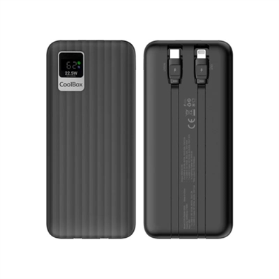 [AATBPT0380] Coolbox PowerBank DP20 20000MAH LCD Negro Carg Ráp
