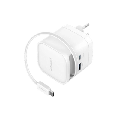 [AATCAT0528] Intenso Cargador GaN W65ACIC retráctil Blanco
