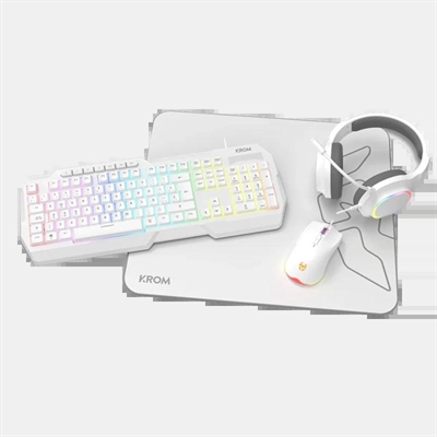 [FTRCTR0266] KROM KENTA PC Combo Gaming 4 en 1 RGB Blanco