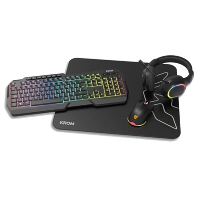 [FTRCTR0265] KROM KENTA PC Combo Gaming 4 en 1 RGB Negro