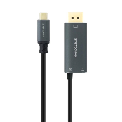 [AISCCI0781] Nanocable Cable USB-C/M-DP/M+USB-C/H PD 1.8M