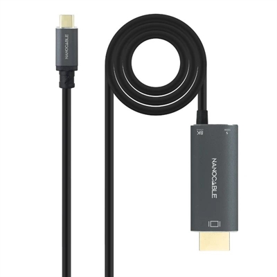 [AISCCI0778] Nanocable Cable USB-C/M-HDMI 2.1+USB-C/H PD 1.8 M
