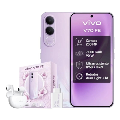 [NTETMO3235] VIVO V70 FE 8Gb 256Gb Bundle Ch90w+ Buds3 Purple