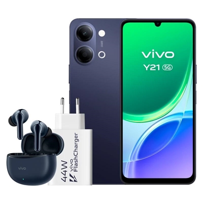 [NTETMO3249] VIVO Y21 5G 4Gb(+4) 256Gb Black Cargador + Auric.