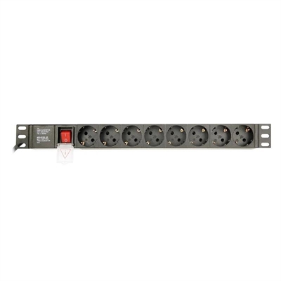 [ANEAAA0565] Gembird PDU 8 tomas Schuko1U, 10A,enchufe C14 3 m