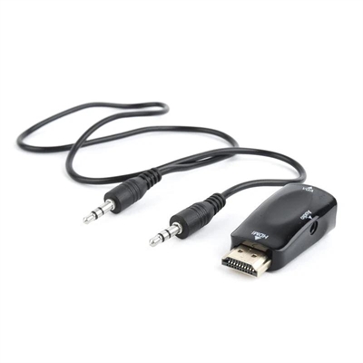 [AISCOV0100] Gembird Adaptador HDMI a VGA y audio, negro
