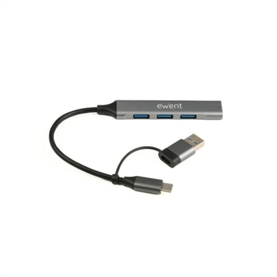 [AAOAUS0272] EWENT HUB USB-A-C 5Gbps 3puertos 3.1 USB A alum