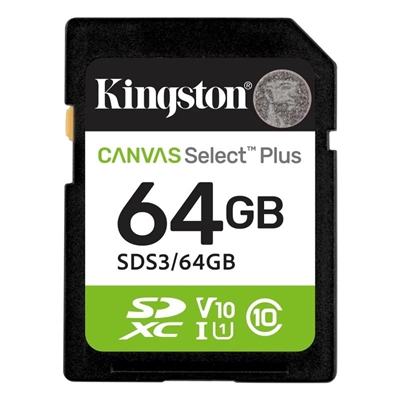 [MTMSDM0339] Kingston SD Canvas Select Plus Gen3 64GB 100 MB-s