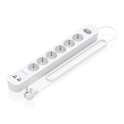 [AELREG0140] Aisens Regleta 6 tomas interruptor PD 2xUSBC 2xUSB