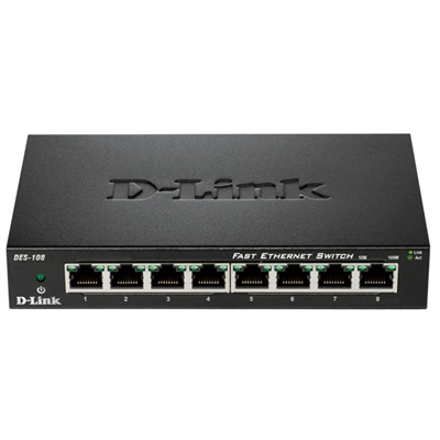 [NSWSSO0135] D-Link DES-108 Switch 8x10/100Mbps Metal