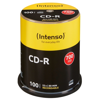 [CCDCDW0036] Intenso CD-R 700MB/80min tubo 100 unidades
