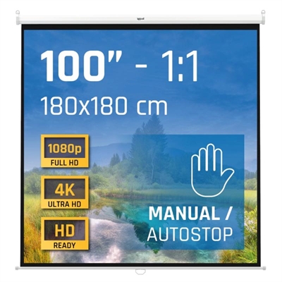 [MPRPAY0044] iggual Pantalla manual 1:1 100" 180x180 cm