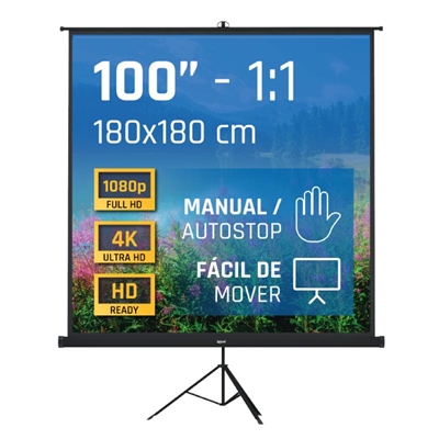 [MPRPAY0046] iggual Pantalla 100" 180x180 cm 1:1 trípode+bolsa