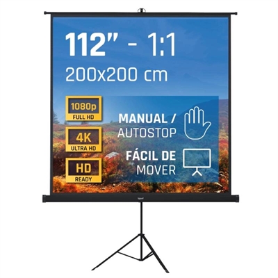 [MPRPAY0047] iggual Pantalla 112" 200x200 cm 1:1 trípode+bolsa