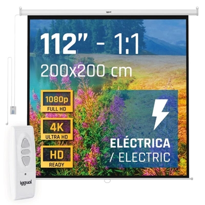 [MPRPAY0050] iggual Pantalla eléctrica 1:1 112" 200x200 cm