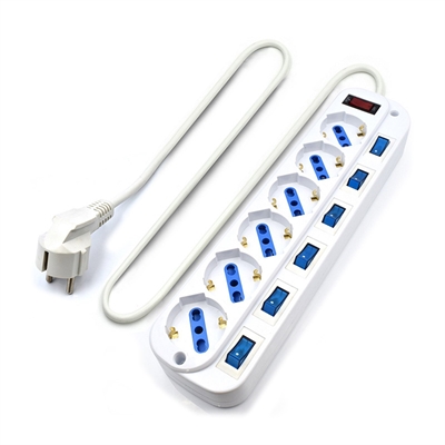 [AELREG0047] EWENT EW3932 Regleta 6 Tomas / 6 interruptor 1.5 m