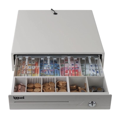 [APTACP0041] iggual Cajón portamonedas IRON-10W 38cm 4+6 blanco