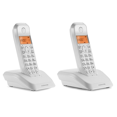 [NTETIN0118] MOTOROLA S1202 Telefono DECT DUO Blanco